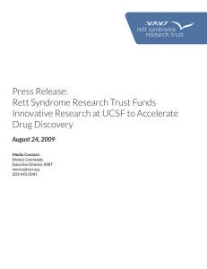 Press Release: Rett Syndrome Research Trust Funds Innovative