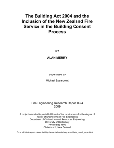 The Building Act 2004 and the Inclusion of the New Zealand Fire