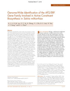 Genome-Wide Identification of the AP2/ERF Gene Family Involved in