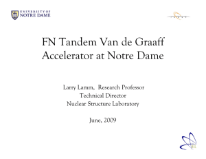 FN Tandem Van de Graaff Accelerator at Notre Dame