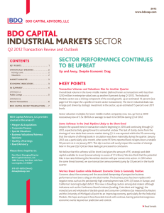 BDO Capital Industrial Markets Sector