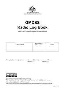 GMDSS Radio Log Book - Australian Maritime Safety Authority