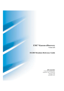 EMC Kazeon-eDiscovery IS1200 Metadata 4.8 Reference Guide