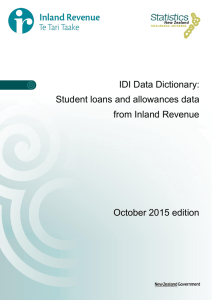 IDI Data Dictionary: Student loans and
