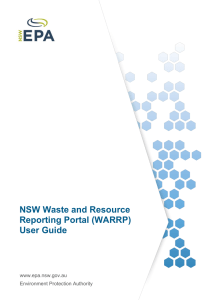 NSW Waste and Resource Reporting Portal (WARRP) User