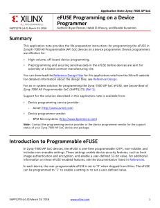 eFUSE Programming on a Device Programmer Application
