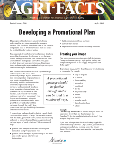 Developing a Promotional Plan - Alberta Agriculture and Forestry