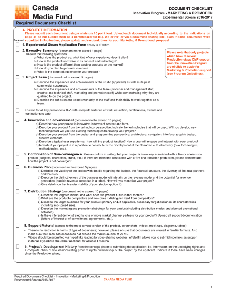 experimental-document-checklist