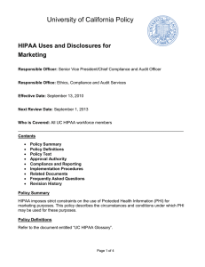 HIPAA Uses and Disclosures for Marketing