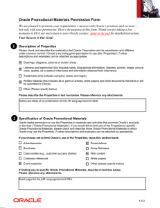 Oracle Promotional Materials Permission Form