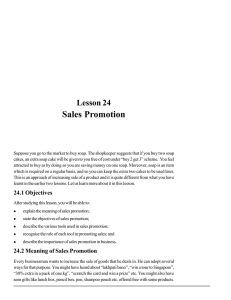 Lesson 24 Sales Promotion