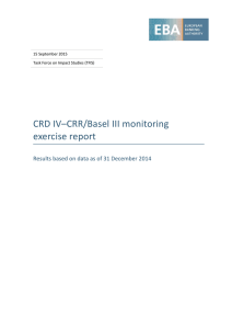 CRD IV–CRR/Basel III monitoring exercise report