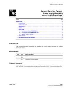 Remote Terminal Cabinet) Power Supply Unit (PSU)