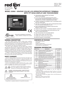 MODEL G306A - GRAPHIC COLOR LCD OPERATOR