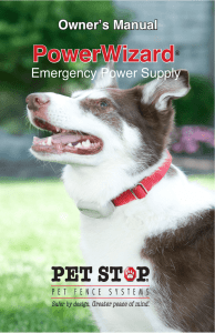 Power Wizard Owners Manual - Pet Stop Dog Fence Company