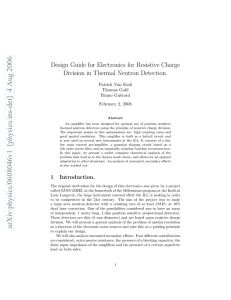 Design Guide for Electronics for Resistive Charge Division in
