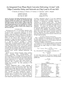 An Integrated Four-Phase Buck Converter Delivering 1A/mm2 with