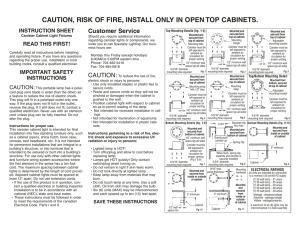 CAUTION, RISK OF FIRE, INSTALL ONLY IN OPEN TOP CABINETS.