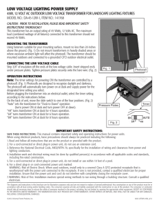 Deckorators Low Voltage Lighting Transformer and Cable