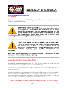 important! please read! - Hot Shot Sprint Car Engine Heater