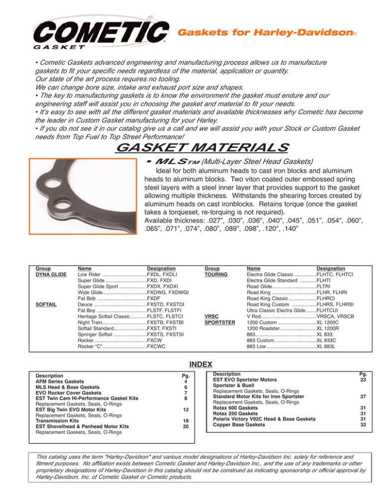 Cometic Base Gaskets 3-5/8 .020 Spring Steel Harley Shovelhead 1966-1984 C9988