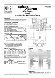 SCA Series Steel Inverted Bucket Steam Traps