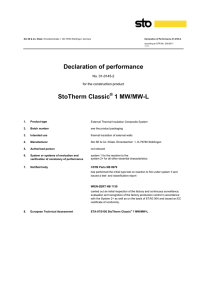 Declaration of performance StoTherm Classic 1 MW/MW-L