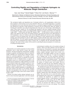 Controlling Rigidity and Degradation of Alginate Hydrogels via