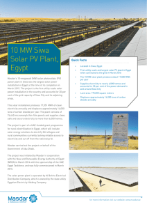 10 MW Siwa Solar PV Plant, Egypt