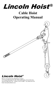 Cable Hoist Instruction Manual