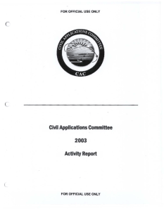 Civil Applications Committee Activity Report