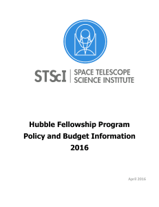 Hubble Fellowship Policy and Budget Information