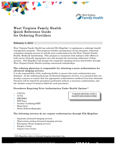 WVFH Ordering Provider QRG  - West Virginia Family Health
