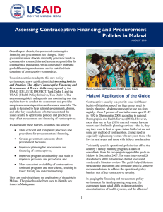 Assessing Contraceptive Financing and Procurement Policies in
