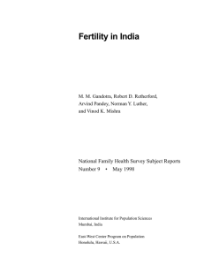 Fertility in India - East