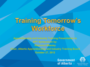 Apprenticeship and Industry Training Presentation to EPT