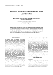 Preparation of Activated Carbon for Electric Double Layer Capacitors