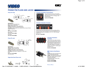 phono pin plugs and jacks - Digi