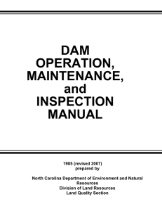DAM OPERATION, MAINTENANCE, and INSPECTION MANUAL