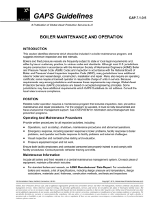 Boiler Maintenance And Operation