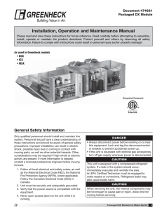 Installation, Operation and Maintenance Manual