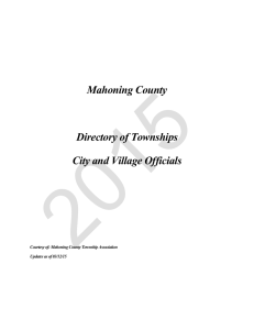 Mahoning County Directory of Townships City and Village Officials