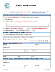 supplier information form
