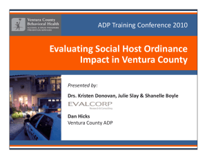 Social Host Ordinance Impact Evaluation Workshop: ADP
