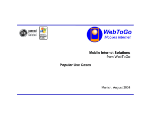 Mobile Internet Solutions from WebToGo Popular Use Cases - E-Plus