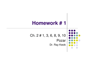 Homework # 1