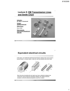 Lecture 9: EM Transmission Lines and Smith Chart Equivalent