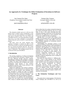 An Approach of a Technique for Effort Estimation of Iterations in