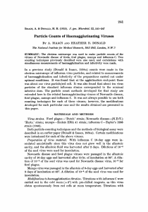 Particle Counts of Haemagglutinating Viruses