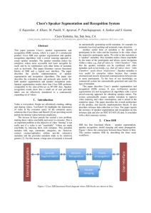 Cisco`s Speaker Segmentation and Recognition System